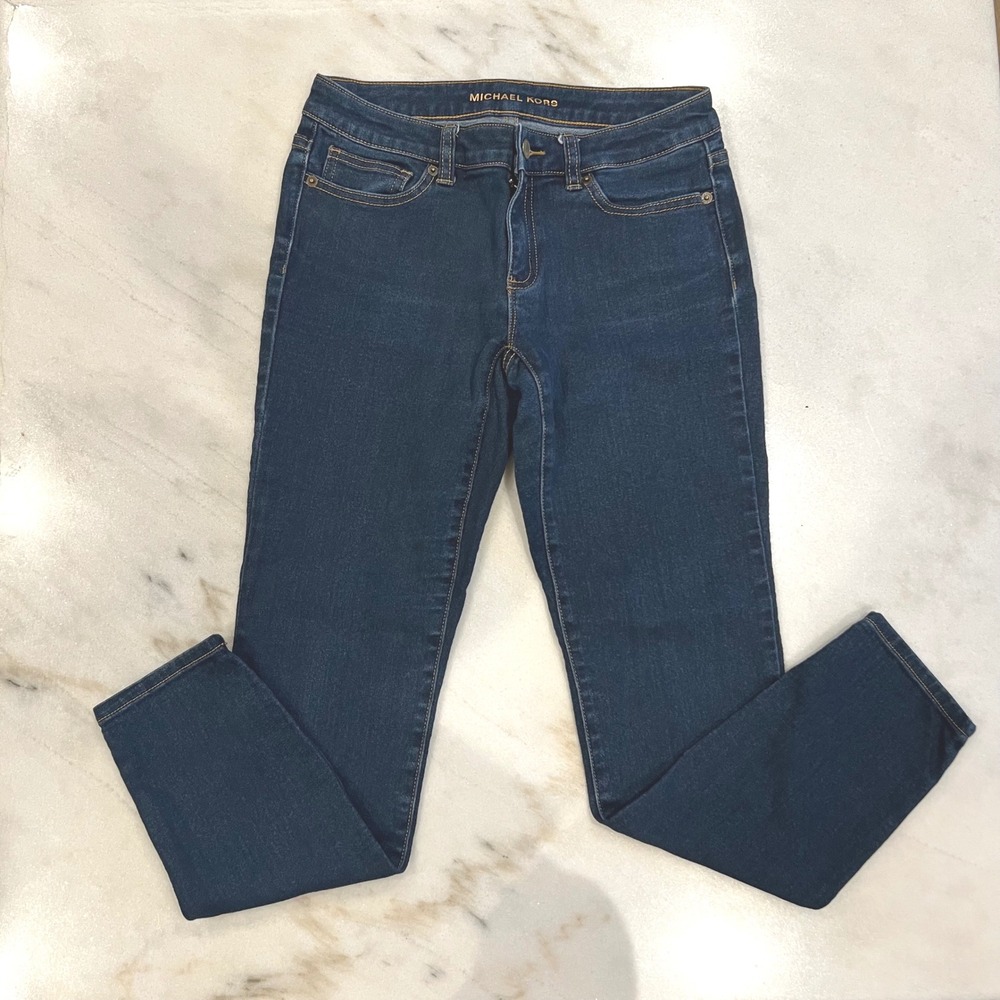 Michael Kors Women's Dark Wash Denim Skinny Jeans Classic Style‎